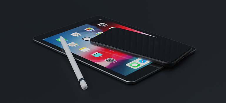 phone and tablet placed on table